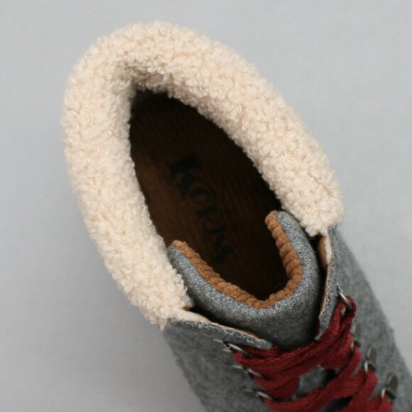 Korks Ease Ladies 9.5 Evie Gray Felted Wool Lace-up Ankle Heels Boots KR0009860 - Picture 7 of 12